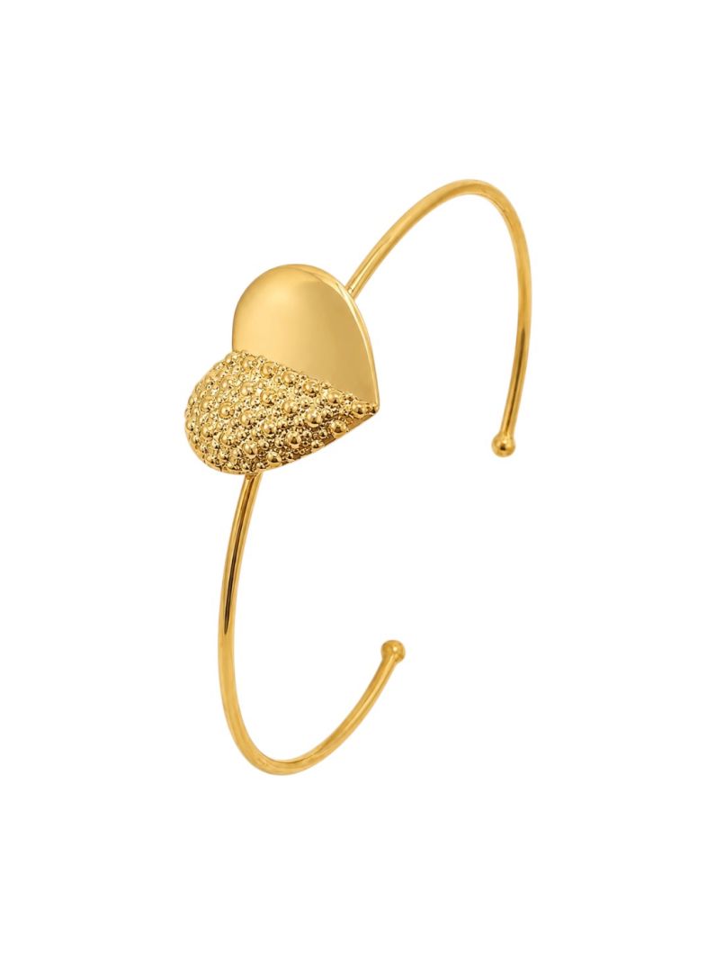 Bracelete Folheado a Ouro 18k Aro Coração