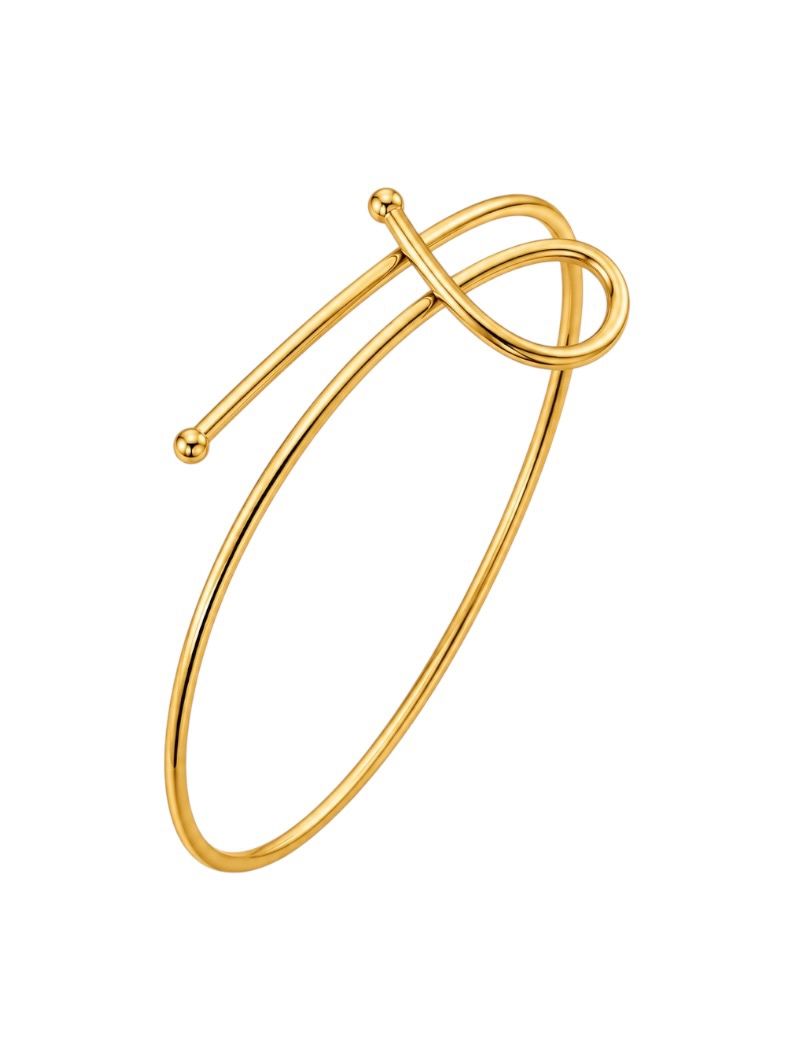 Bracelete Folheado a Ouro 18k Aro Curvado Liso