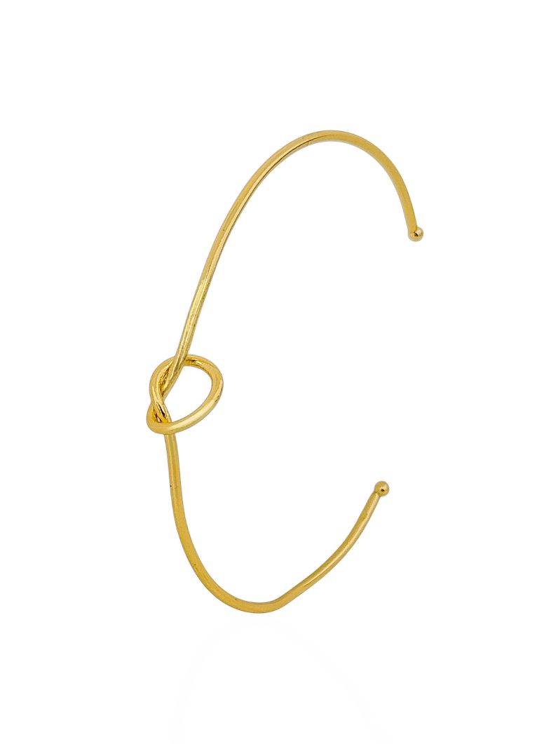 Bracelete Folheado a Ouro 18k Aro Liso Design Nó