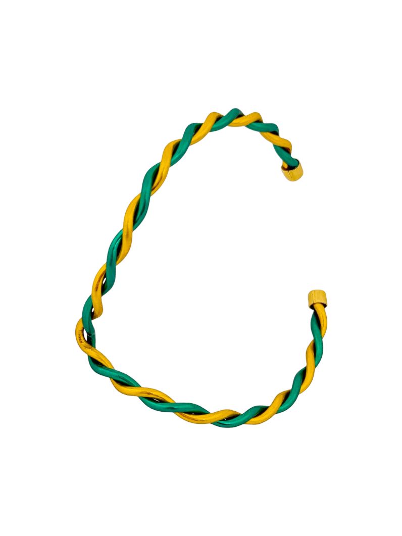 Bracelete Folheado a Ouro 18k Aro Torcido em 'V' Design Brasil