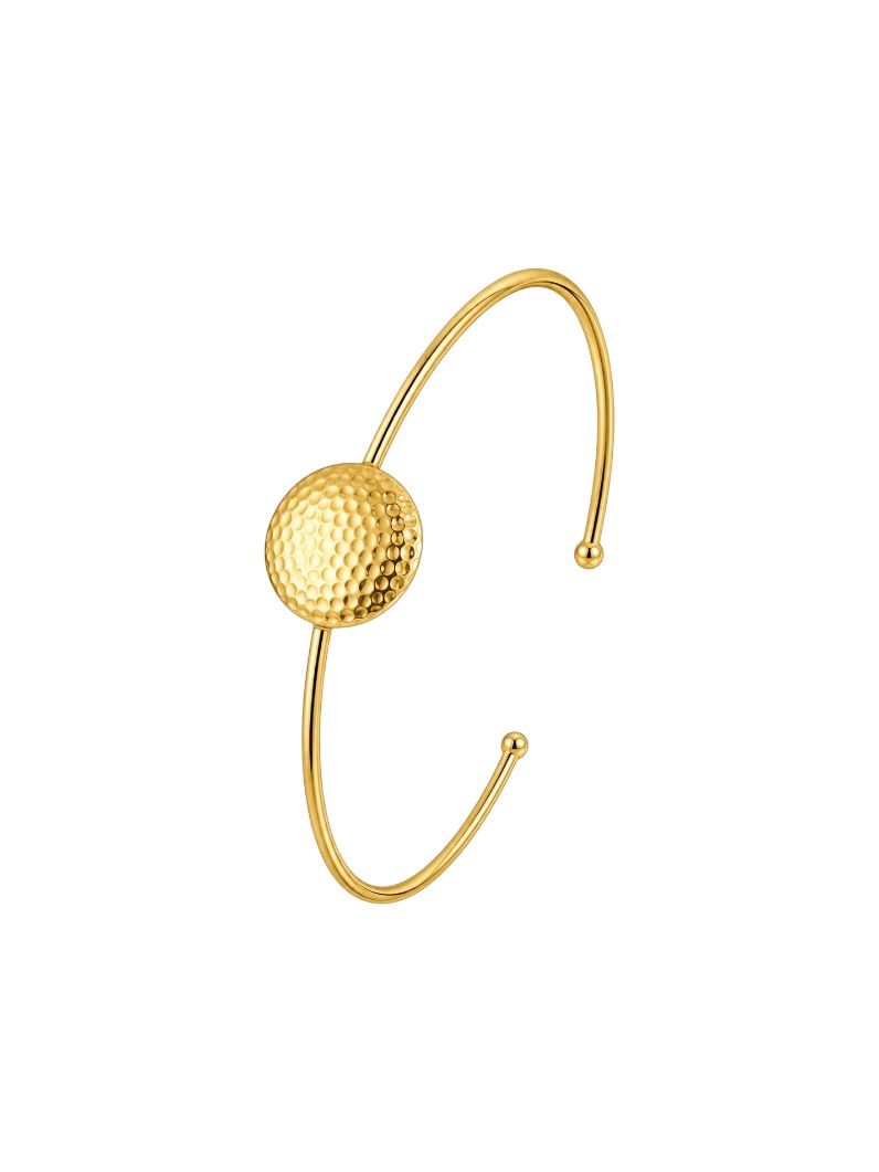 Bracelete Folheado a Ouro 18k Botton Martelado