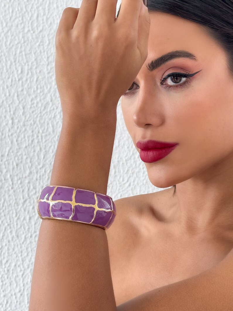 Bracelete Folheado a Ouro 18k Com Resina