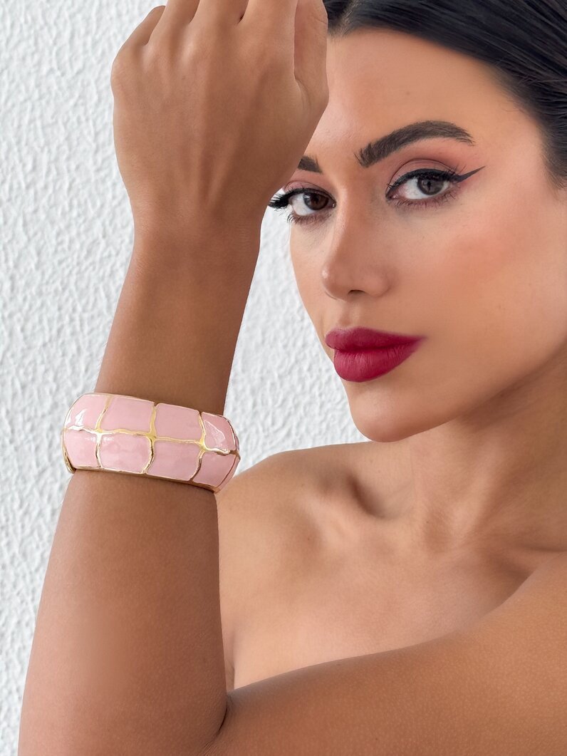 Bracelete Folheado a Ouro 18k Com Resina