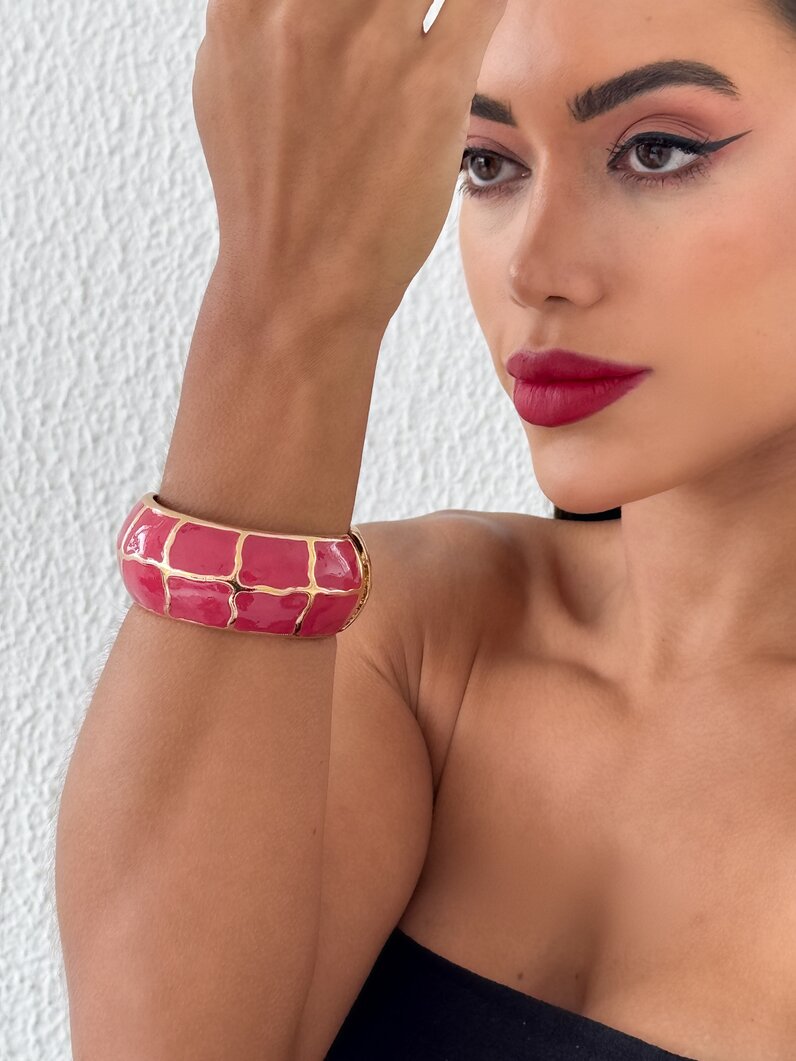 Bracelete Folheado a Ouro 18k Com Resina