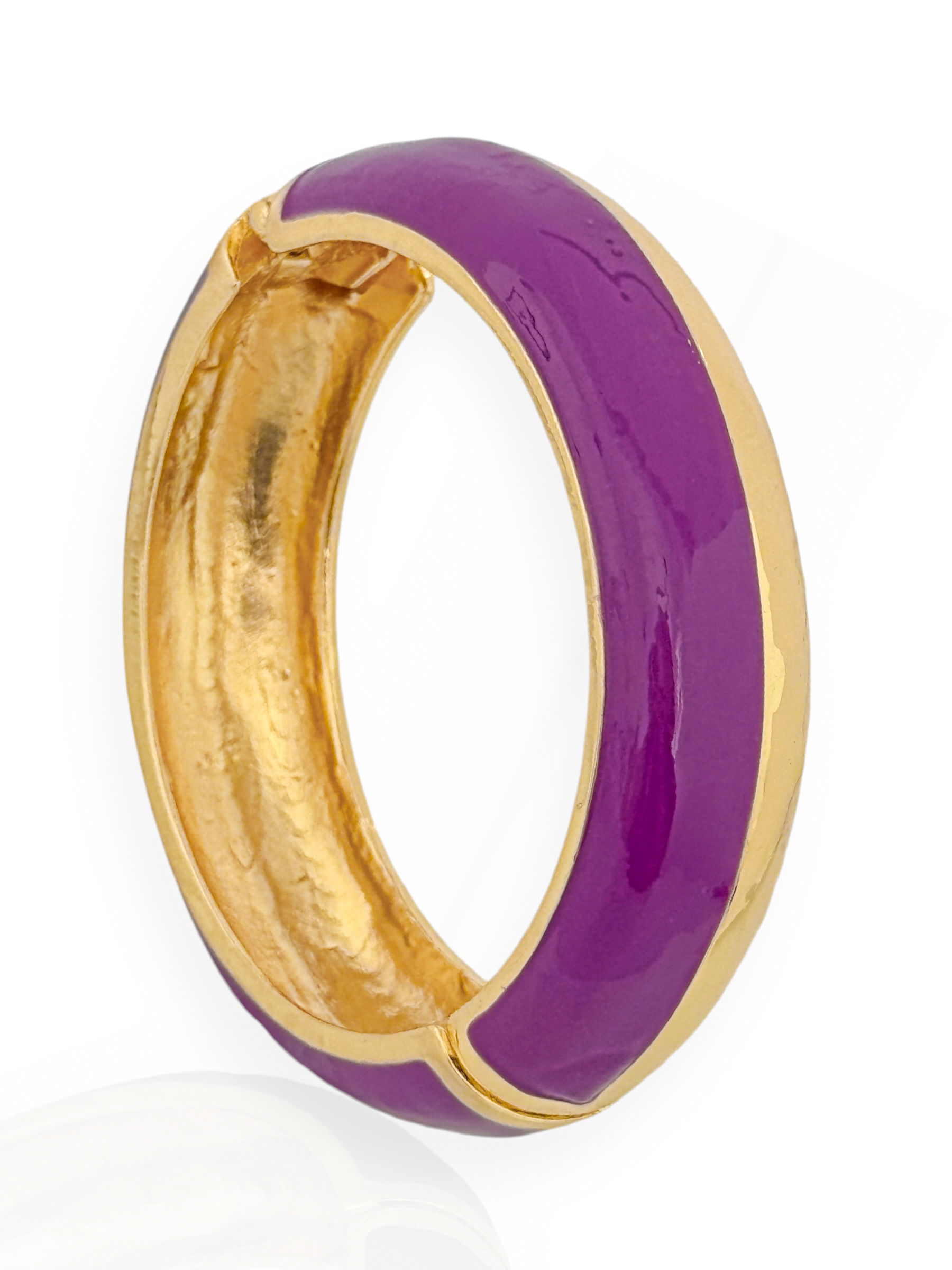 Bracelete Folheado a Ouro 18k Com Resina Liso