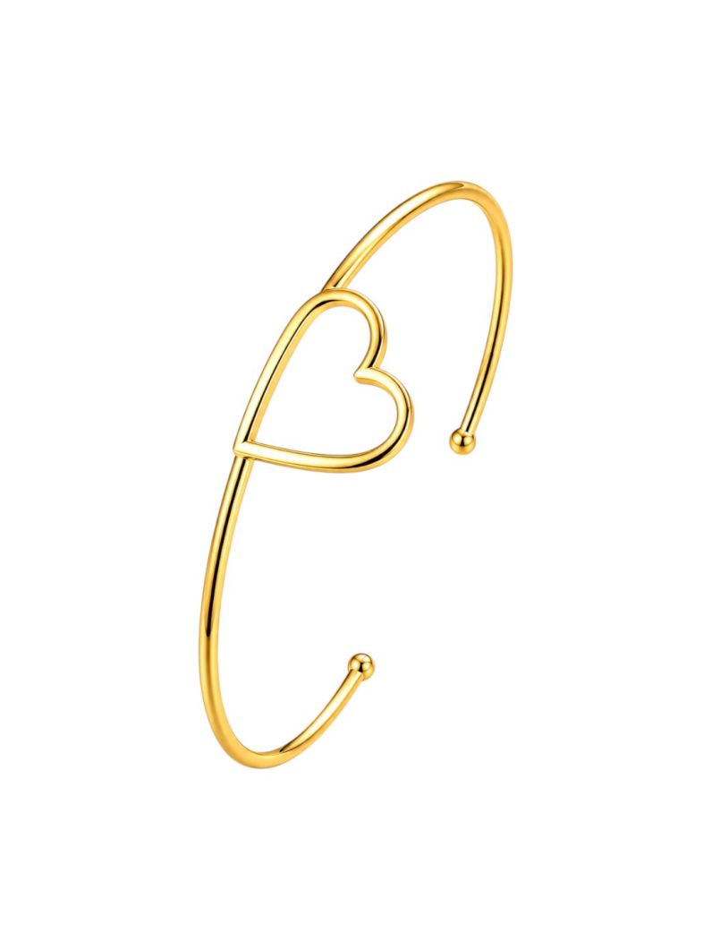 Bracelete Folheado a Ouro 18k Coração Vazado