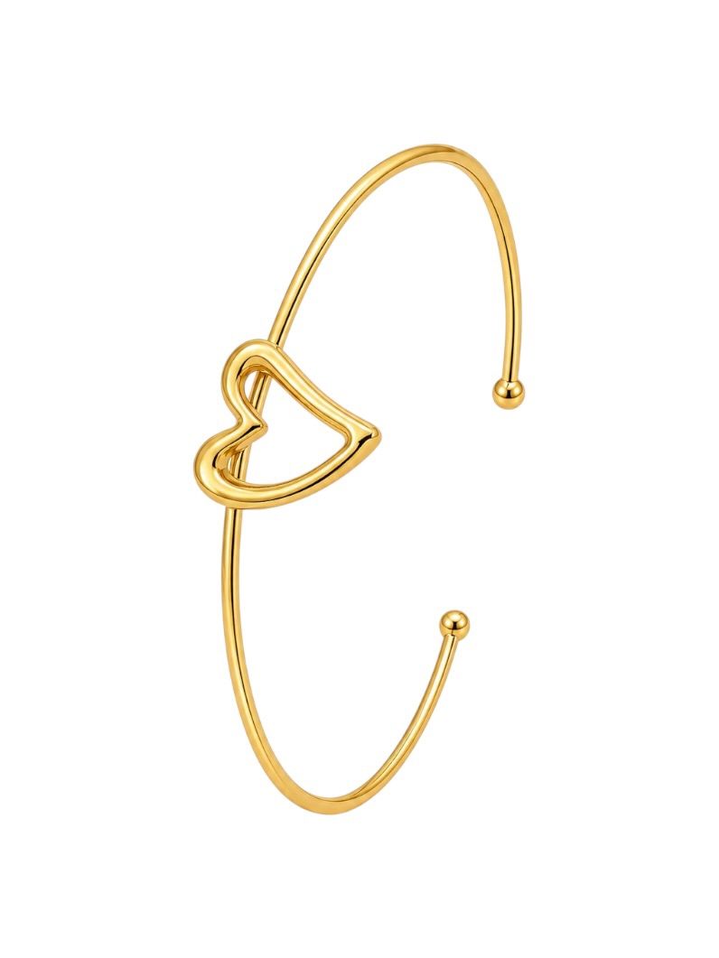 Bracelete Folheado a Ouro 18k Design Coração