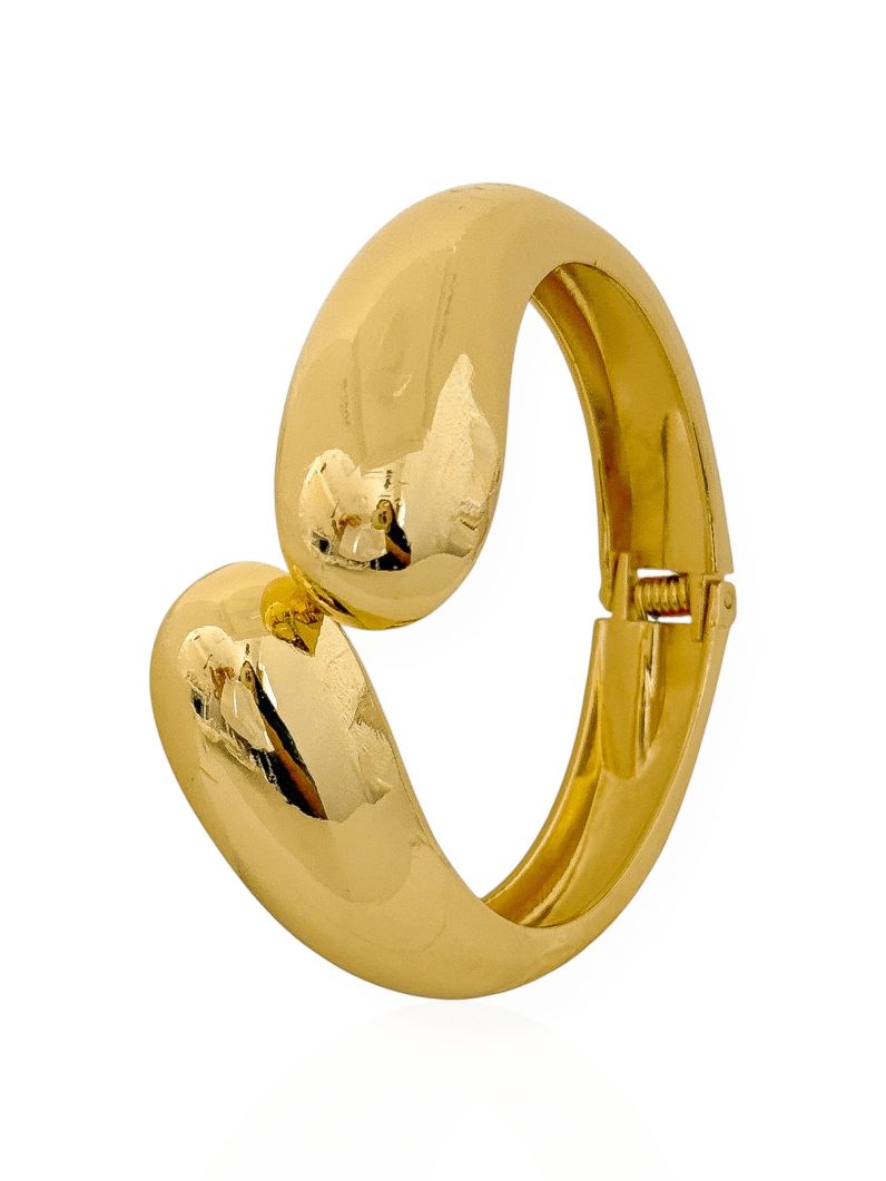 Bracelete Folheado a Ouro 18k Design Duo Gota Lisa