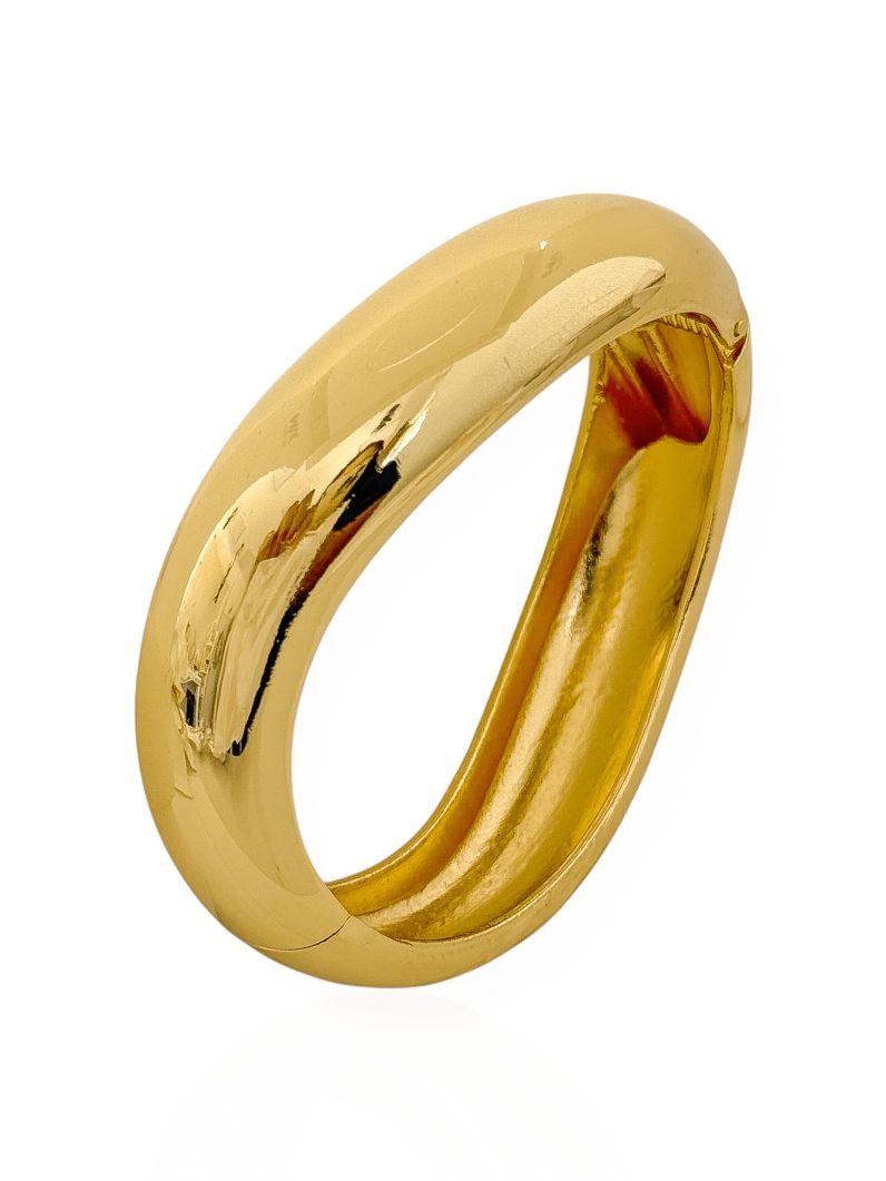 Bracelete Folheado a Ouro 18k Design Ondulado