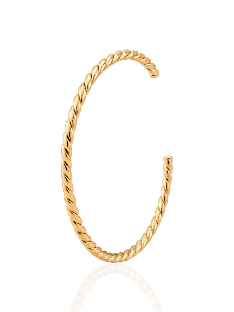 Bracelete Folheado a Ouro 18k Design Torcido