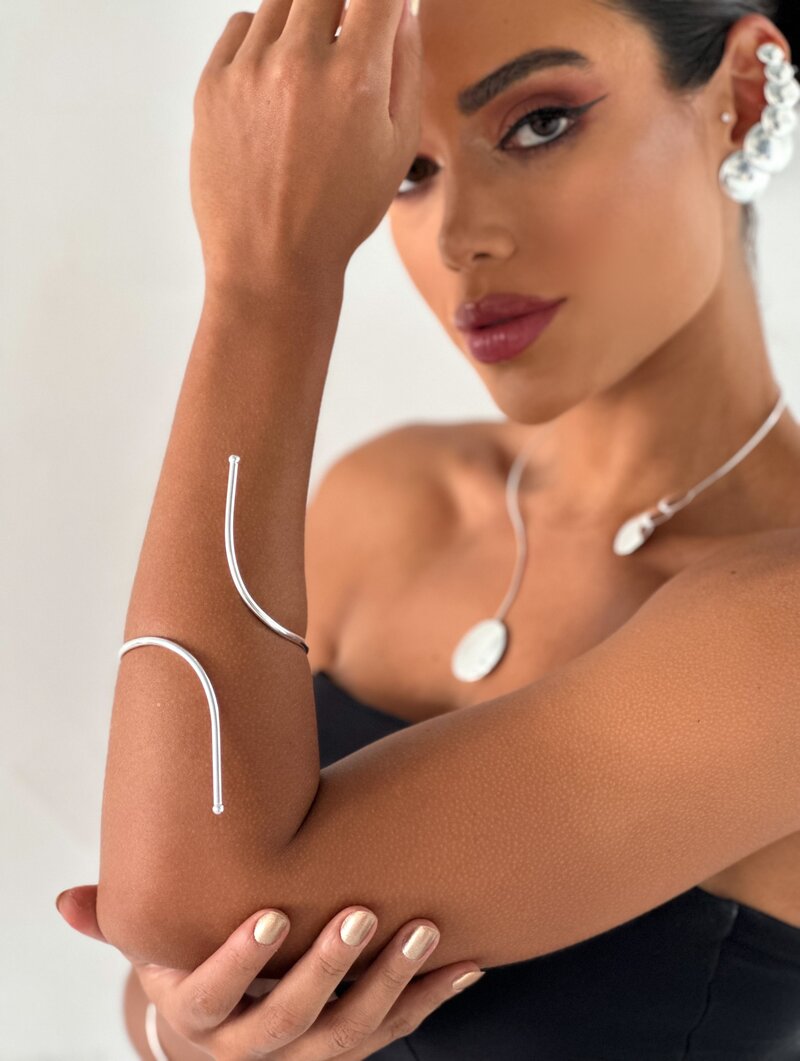 Bracelete Folheado a Ouro 18k e Prata 925 Aro Liso