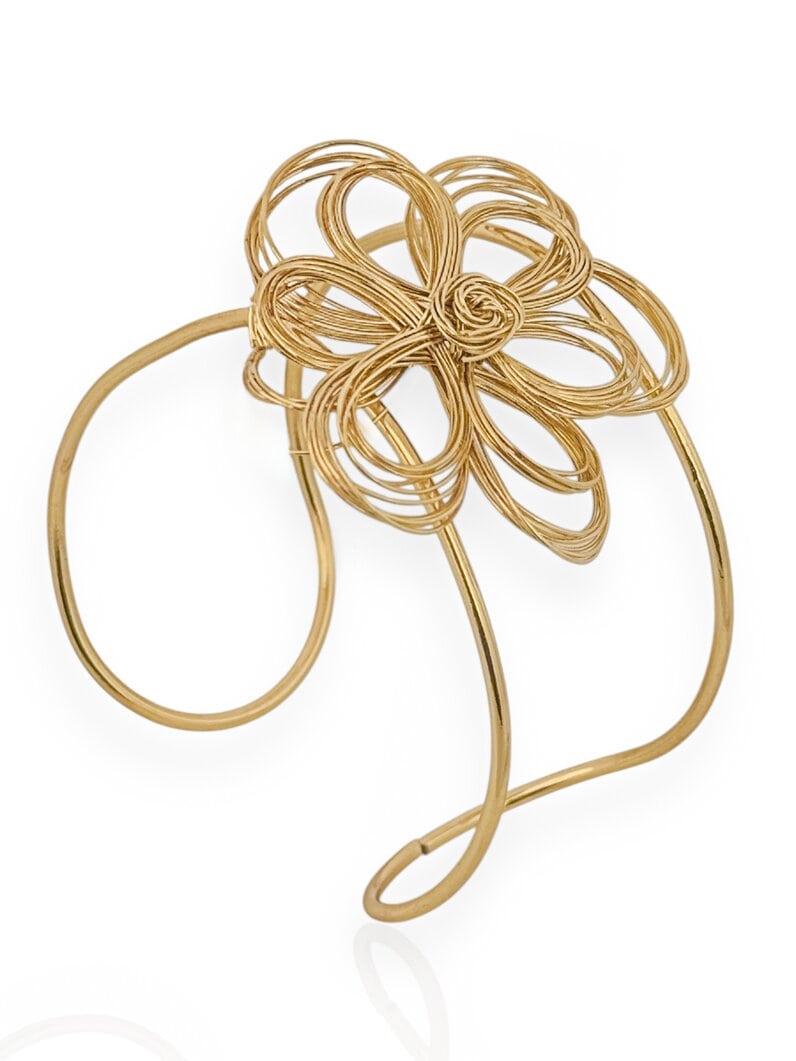 Bracelete Folheado a Ouro 18K e Prata 925 Design Flor Orgânica