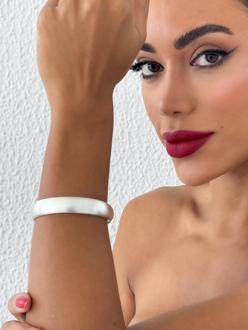 Bracelete Folheado a Ouro 18K e Prata 925 Design Liso Jateado