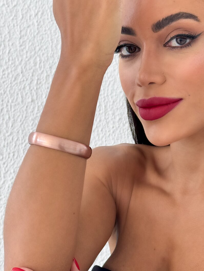 Bracelete Folheado a Ouro 18K e Prata 925 Design Liso Jateado