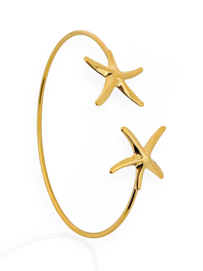 Bracelete Folheado a Ouro 18k e Prata 925 Estrela do Mar Lisa