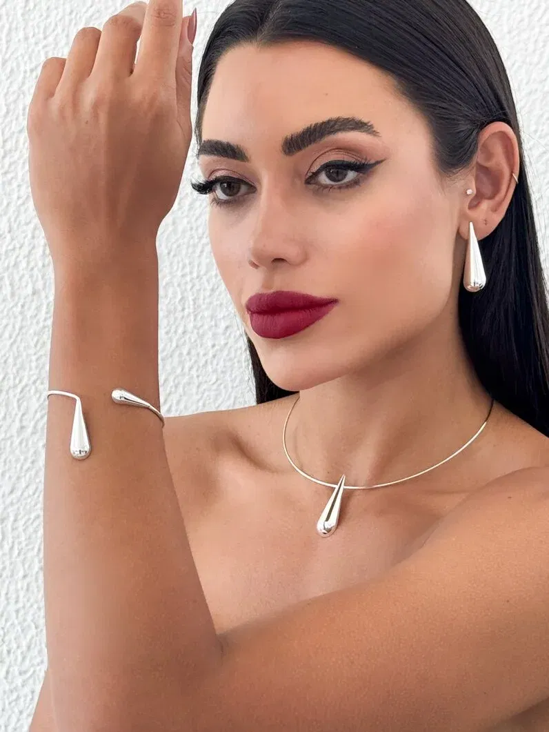 Bracelete Folheado a Ouro 18K e Prata 925 Gota Agulha
