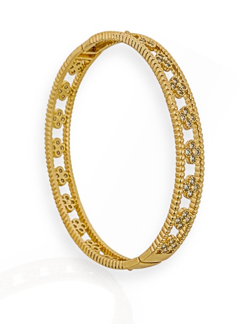 Bracelete Folheado a Ouro 18K e Prata 925 Inspiração Virginia Vazado