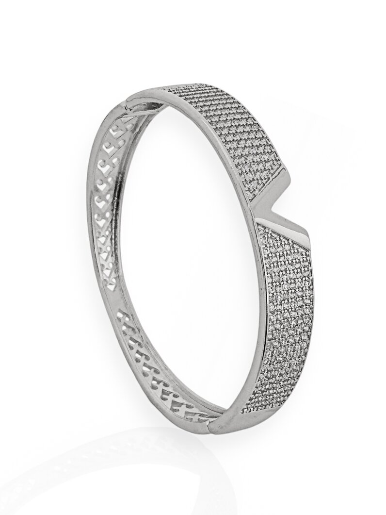 Bracelete Folheado a Ouro 18k e Prata 925 Inspriração Alta Joalheria Cravejado