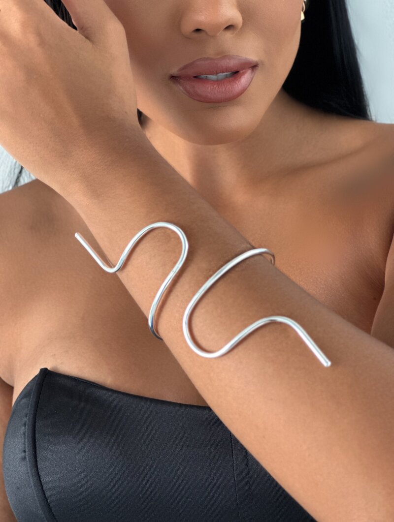 Bracelete Folheado a Ouro 18k e Prata 925 Ondulado