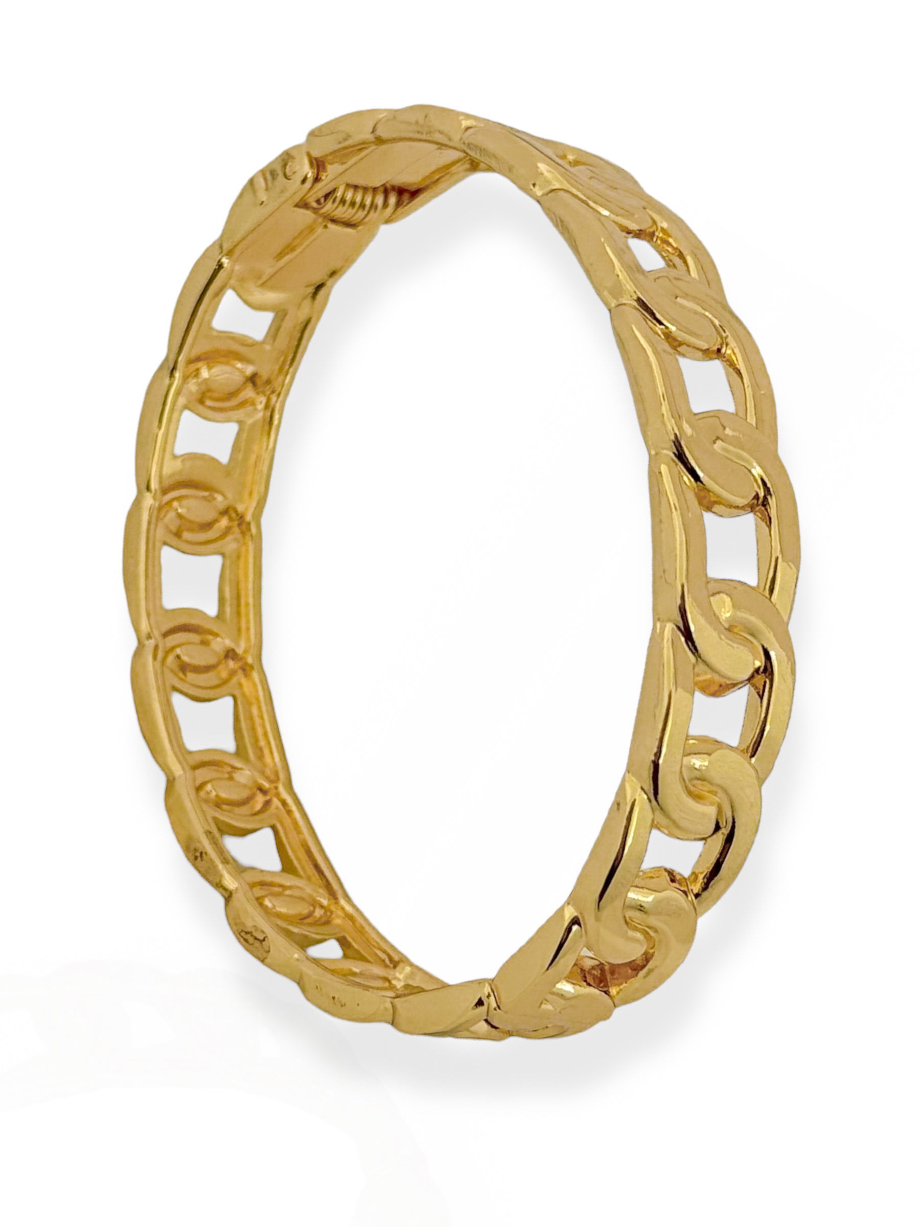 Bracelete Folheado a Ouro 18k e Prata Aço Inoxidável Design Corrente M