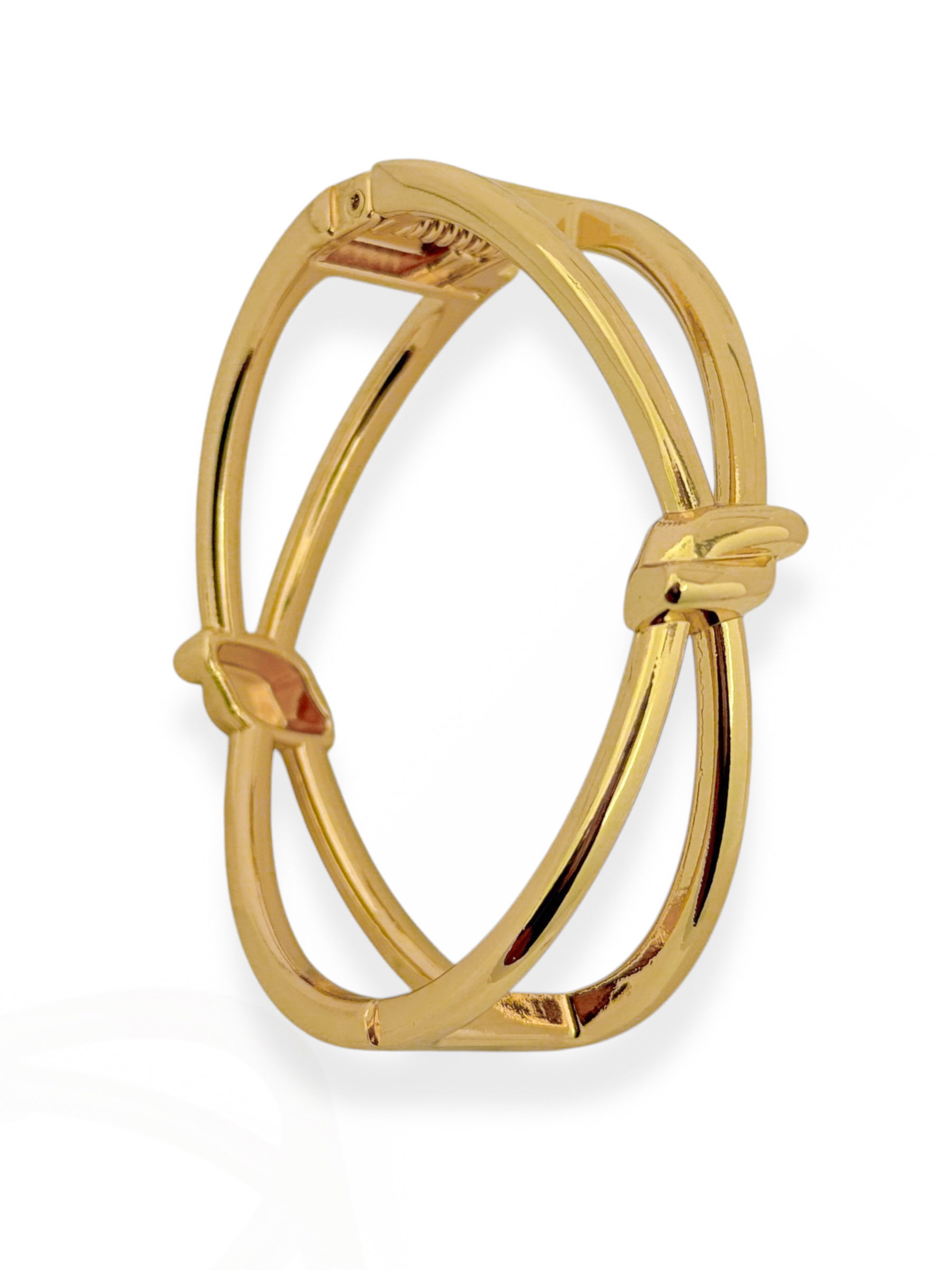 Bracelete Folheado a Ouro 18k e Prata Aço Inoxidável Design Nó