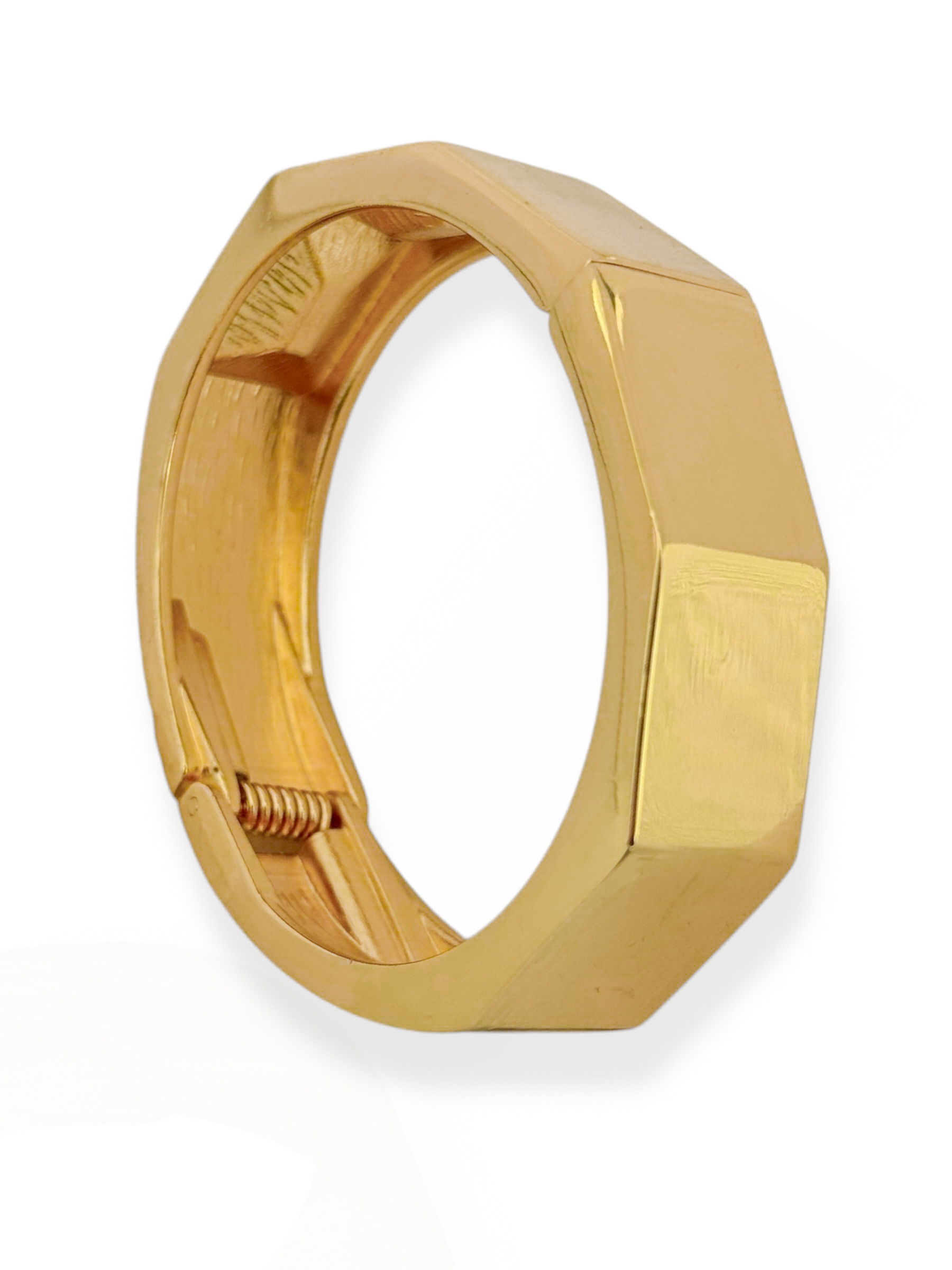 Bracelete Folheado a Ouro 18k e Prata Aço Inoxidável Formato Geométrico