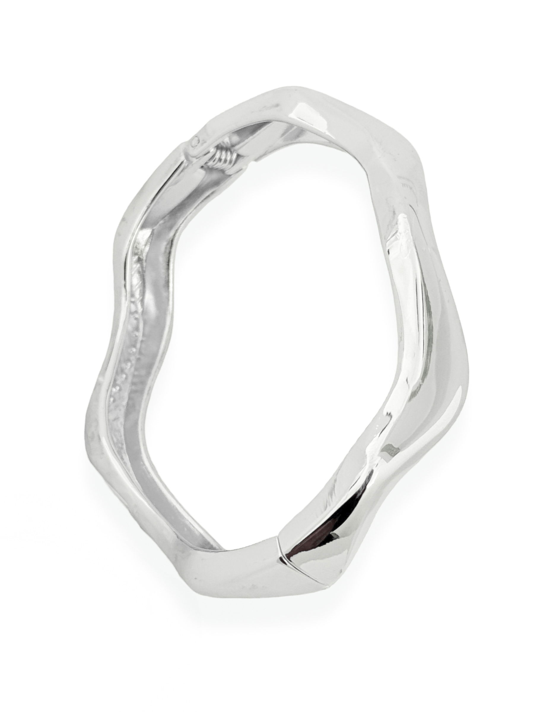 Bracelete Folheado a Ouro 18k e Prata Aço Inoxidável Ondulado