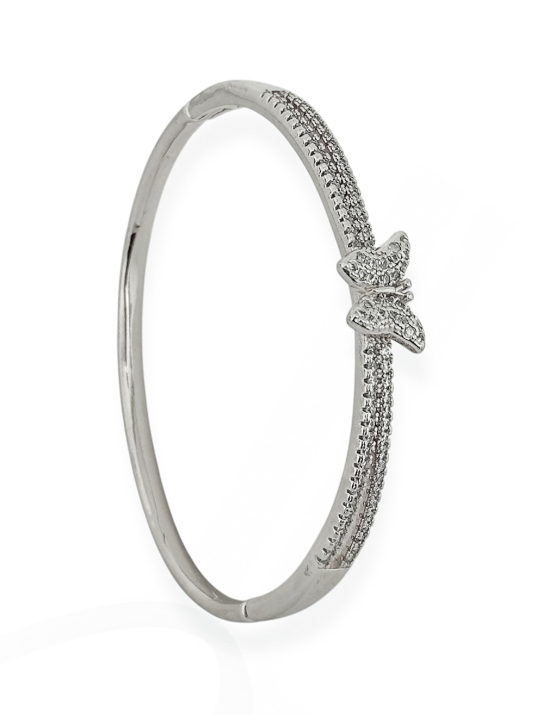 Bracelete Folheado a Ouro 18k e Prata Aro Com Borboleta de Zircônia