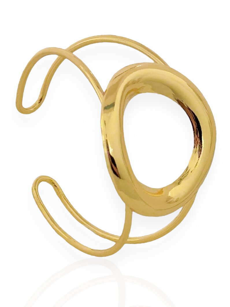 Bracelete Folheado a Ouro 18k e Prata Aro Com Círculo Vazado