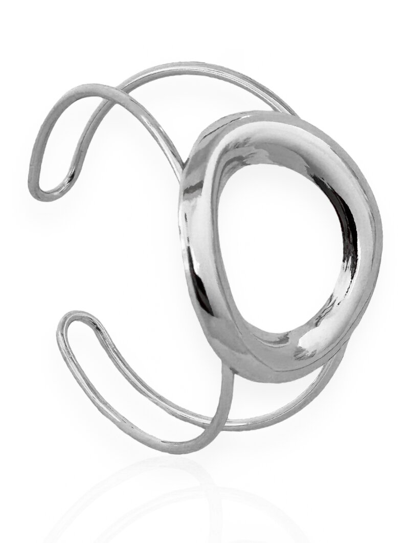 Bracelete Folheado a Ouro 18k e Prata Aro Com Círculo Vazado