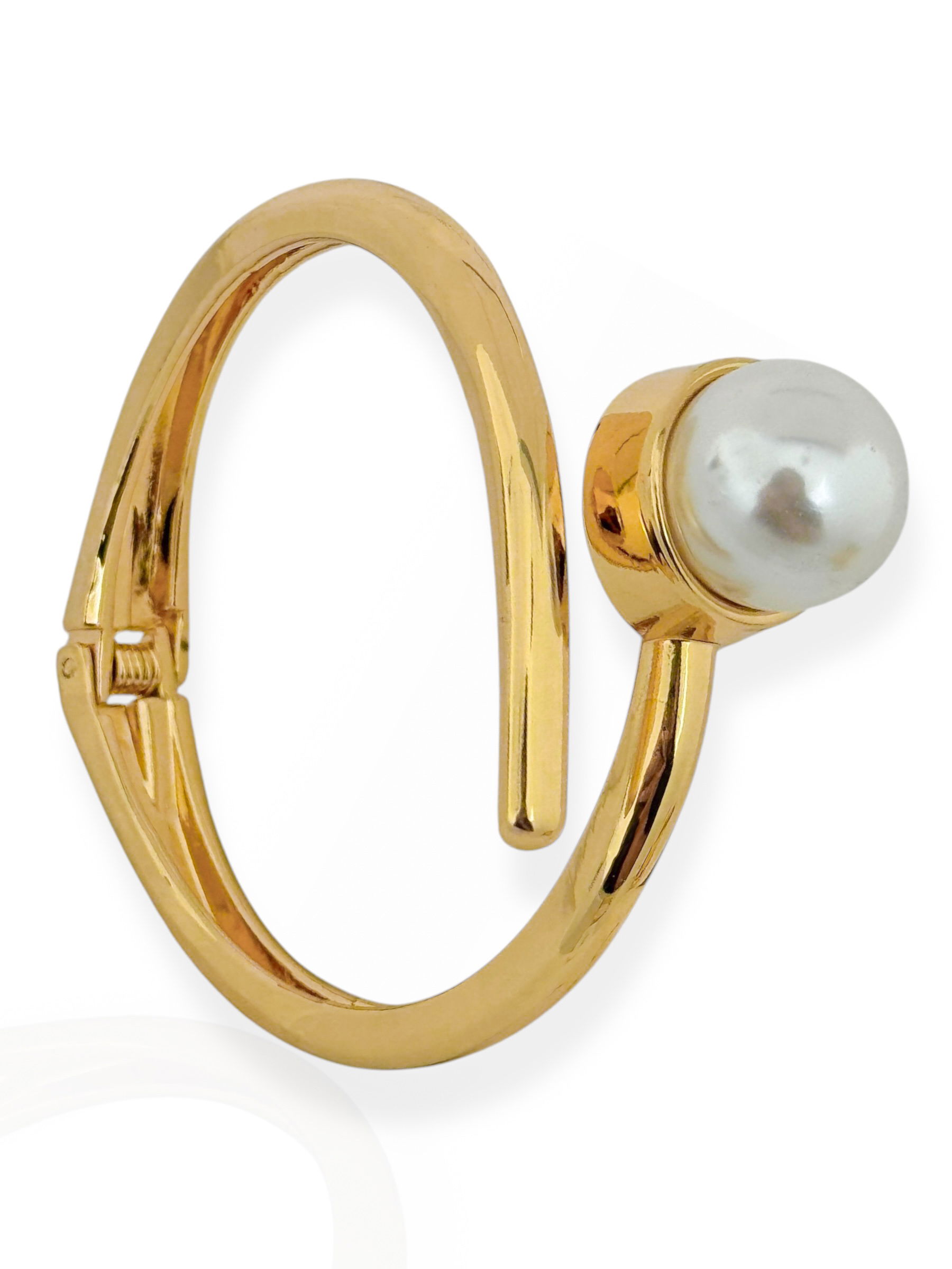 Bracelete Folheado a Ouro 18k e Prata Aro Com Pérola