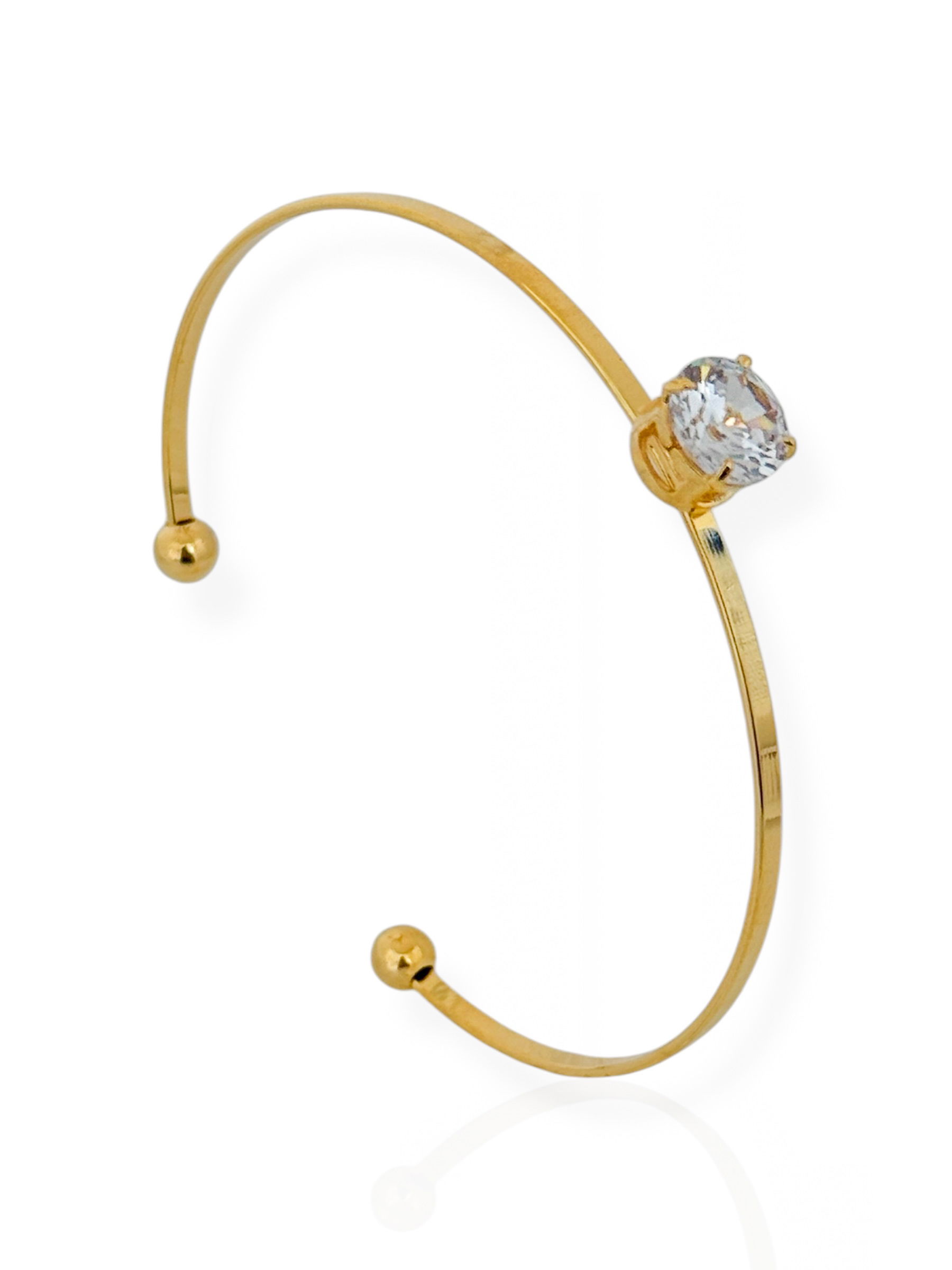 Bracelete Folheado a Ouro 18k e Prata Aro Com Ponto de Luz