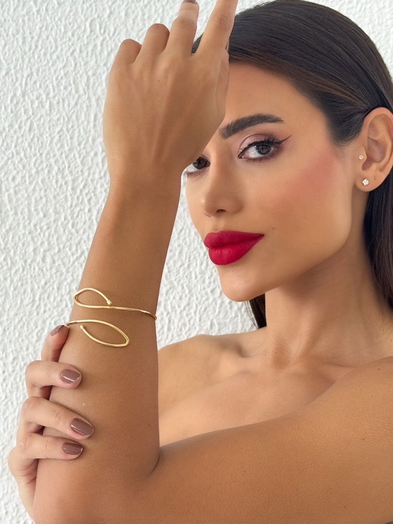 Bracelete Folheado a Ouro 18k e Prata Aro Design Folhas