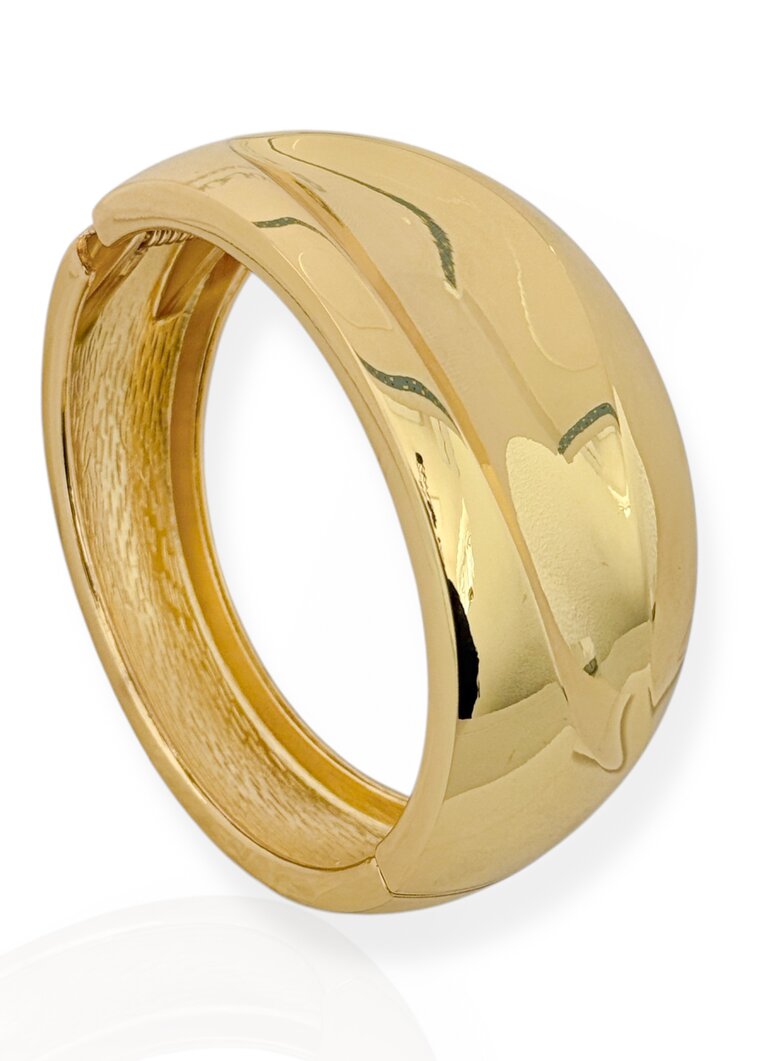 Bracelete Folheado a Ouro 18k e Prata Aro Detalhe ondulado