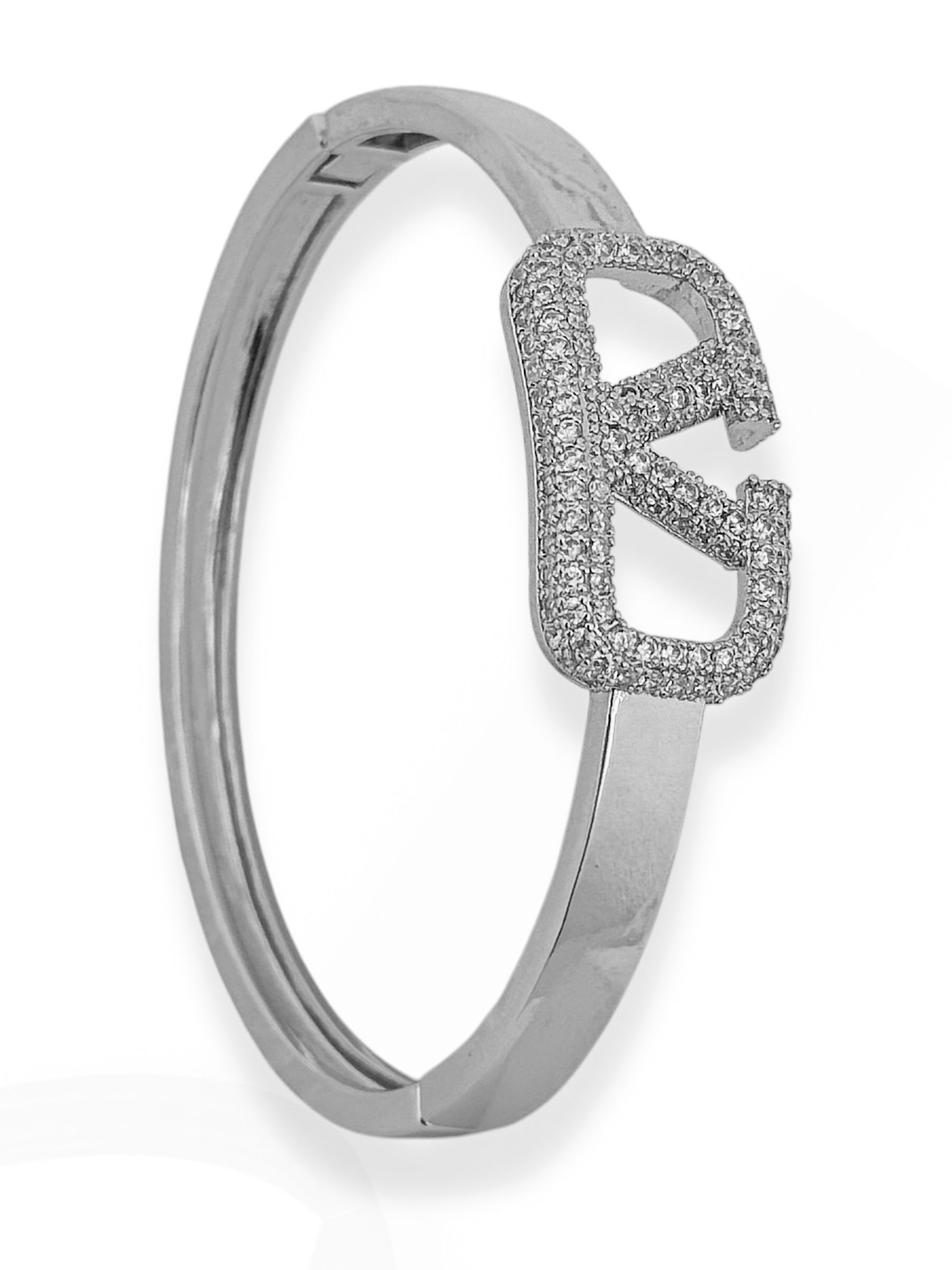 Bracelete Folheado a Prata Aro Inspiração Com Zircônia