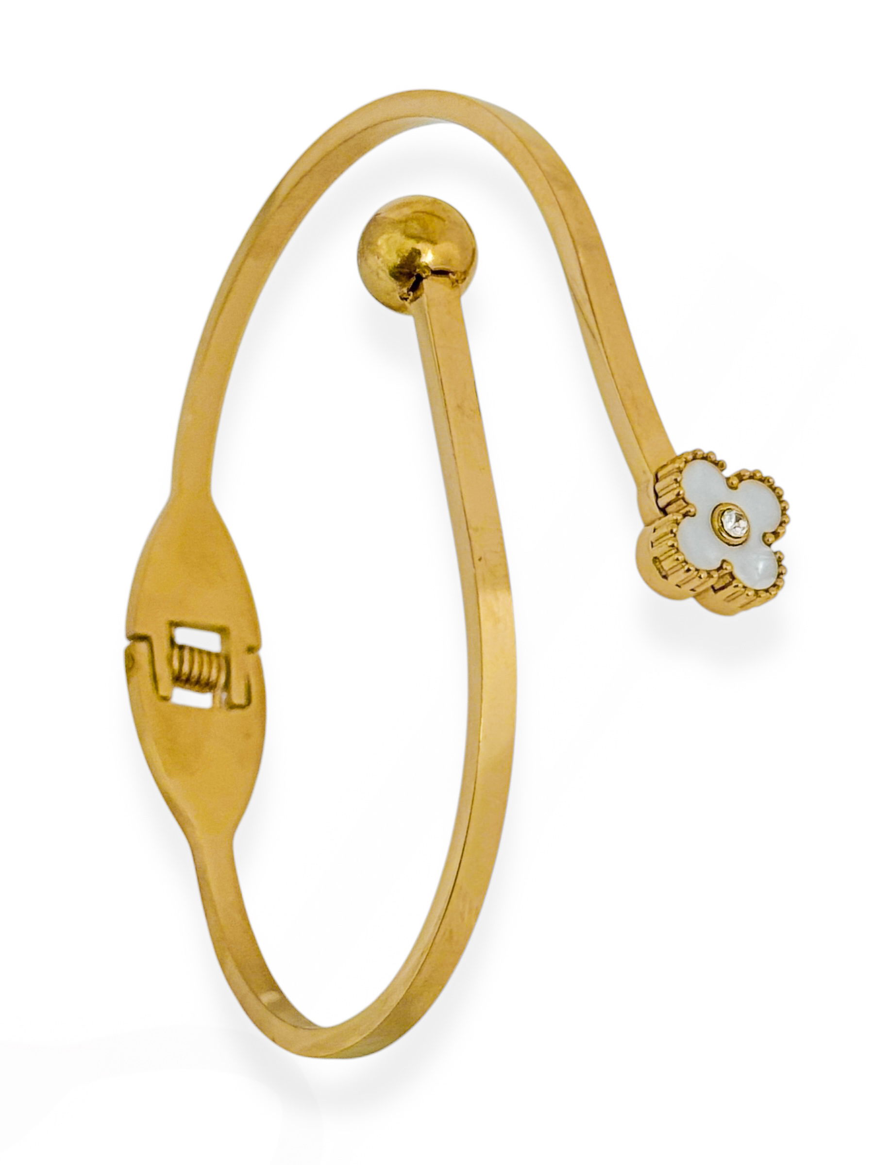 Bracelete Folheado a Ouro 18k e Prata Aro Inspiração Virginia e Esfera