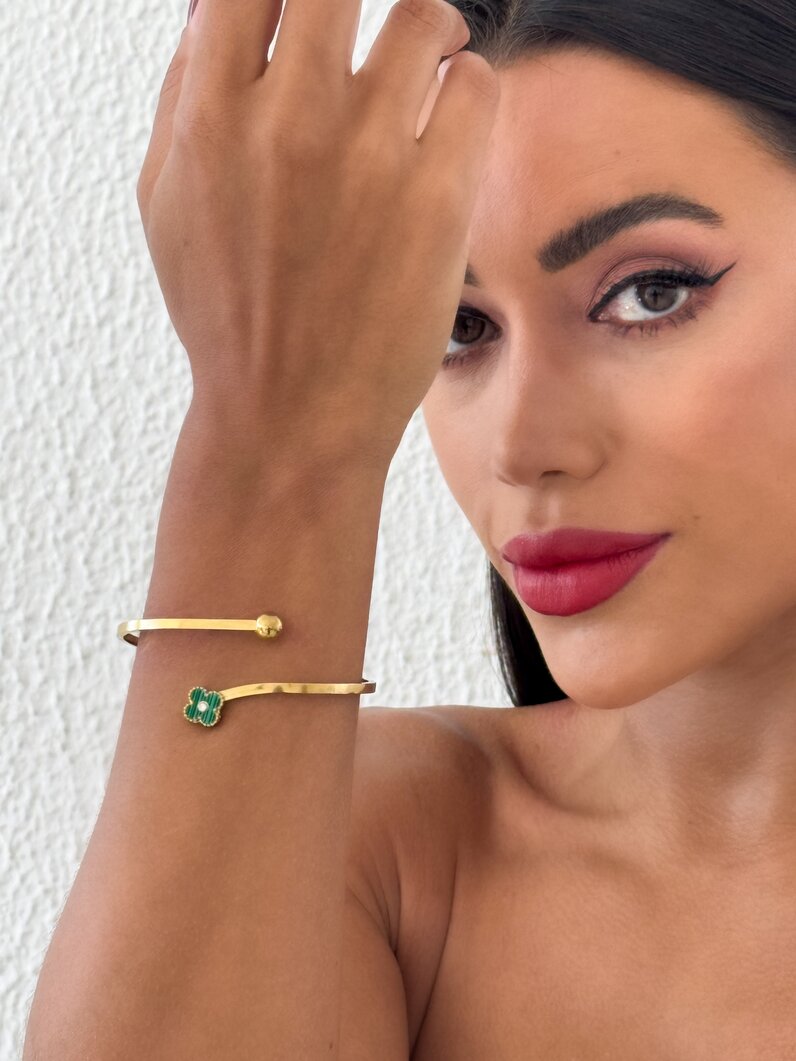 Bracelete Folheado a Ouro 18k e Prata Aro Inspiração Virginia e Esfera