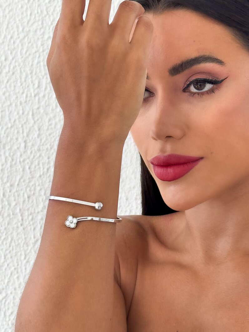 Bracelete Folheado a Ouro 18k e Prata Aro Inspiração Virginia e Esfera