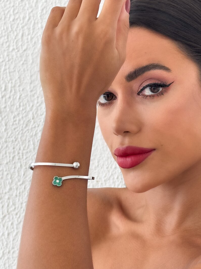Bracelete Folheado a Ouro 18k e Prata Aro Inspiração Virginia e Esfera