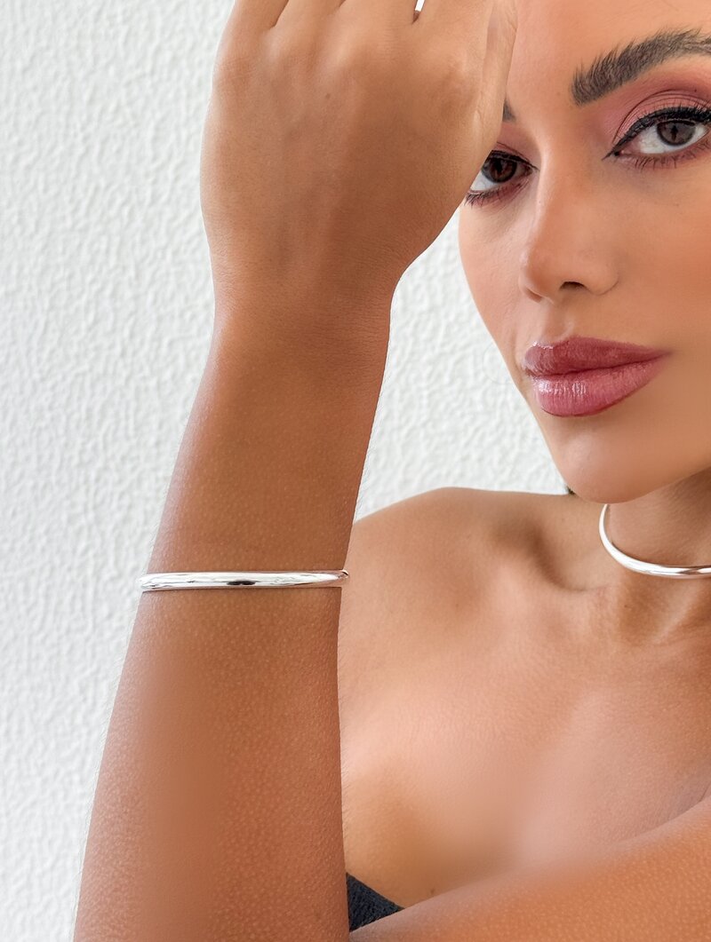 Bracelete Folheado a Ouro 18k e Prata Aro Liso