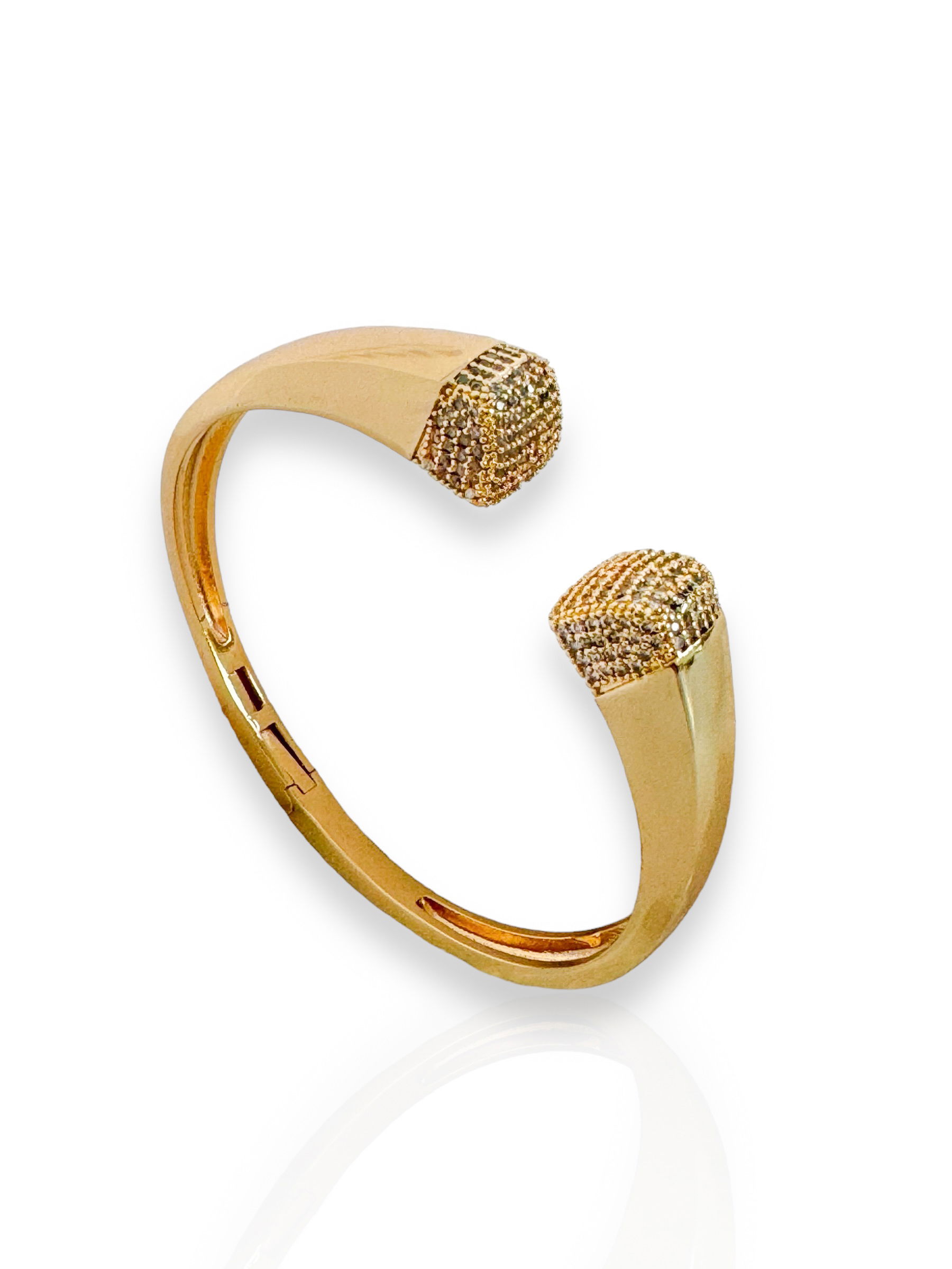 Bracelete Folheado a Ouro 18k e Prata Aro Liso Com Micro Zircônia