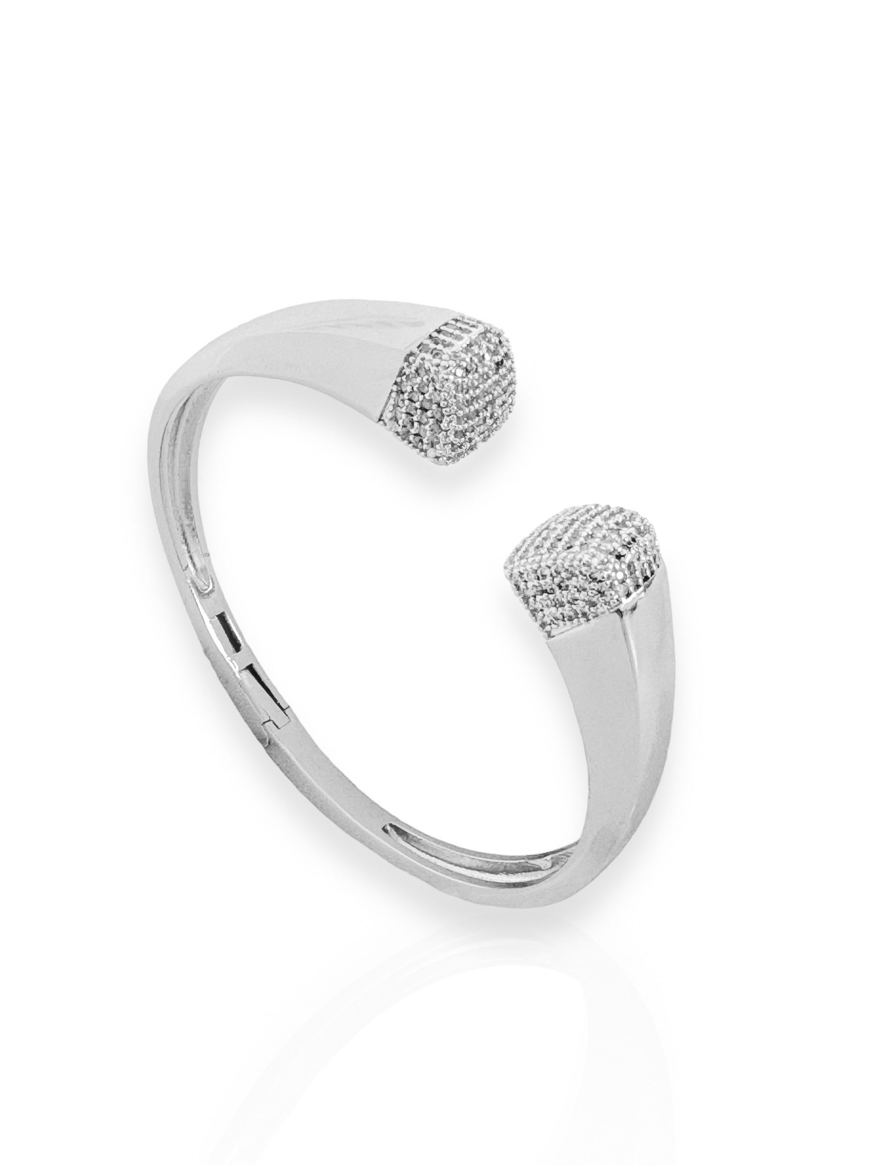 Bracelete Folheado a Ouro 18k e Prata Aro Liso Com Micro Zircônia