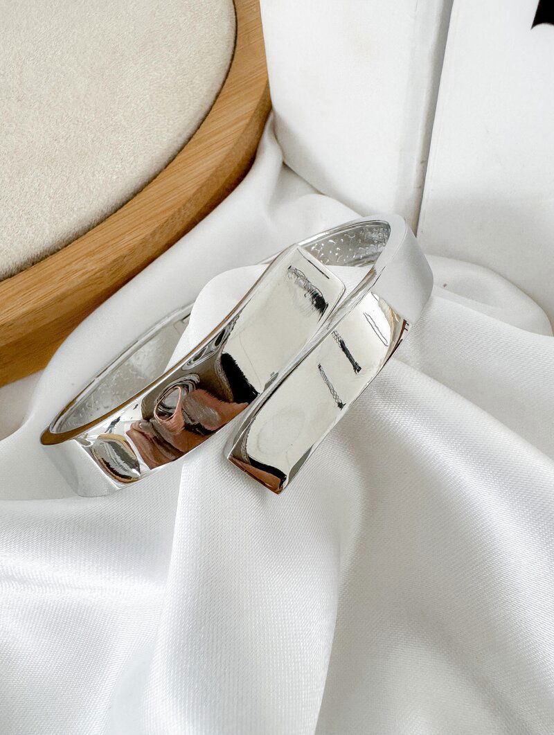 Bracelete Folheado a Ouro 18k e Prata Aro Liso Sobreposto