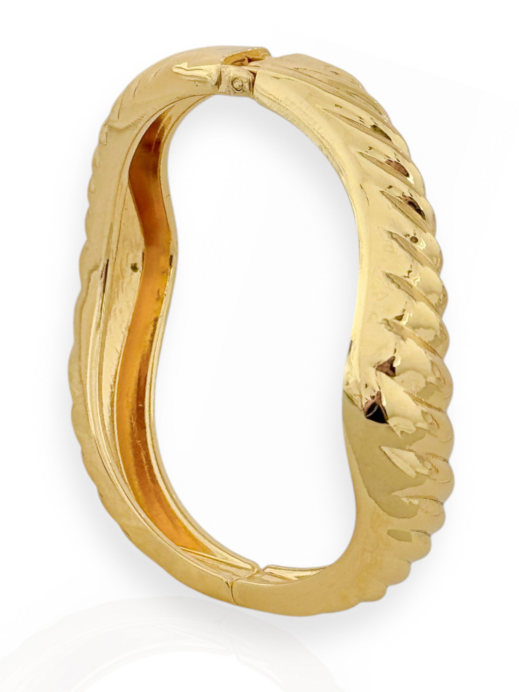 Bracelete Folheado a Ouro 18k e Prata Aro Ondulado texturizado