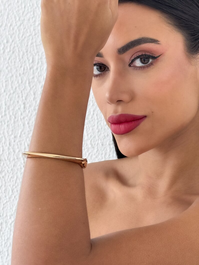 Bracelete Folheado a Ouro 18k e Prata Aro Quadrado