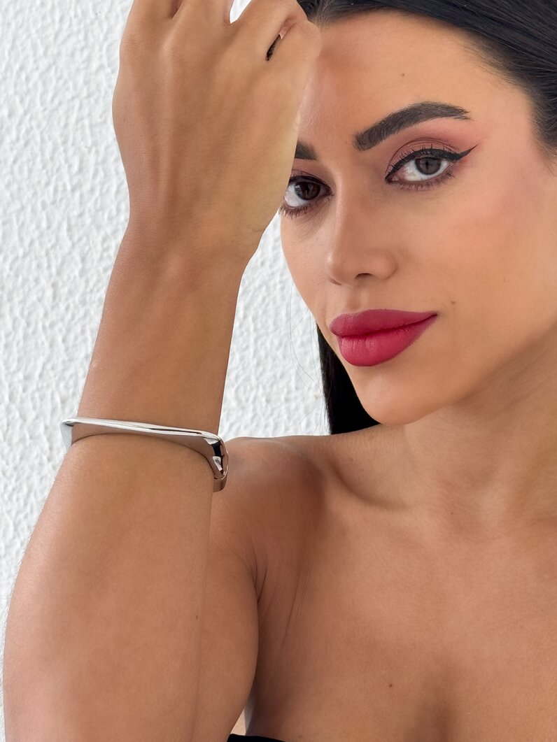Bracelete Folheado a Ouro 18k e Prata Aro Quadrado