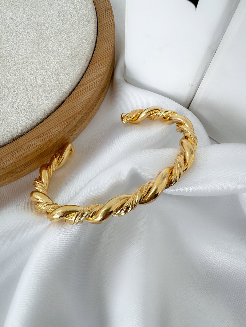 Bracelete Folheado a Ouro 18k e Prata Aro Torcido
