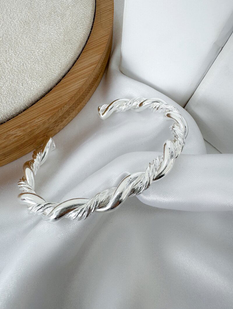 Bracelete Folheado a Ouro 18k e Prata Aro Torcido