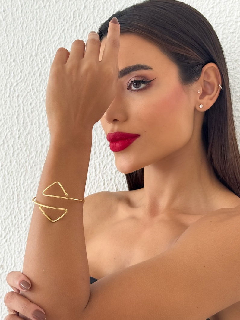 Bracelete Folheado a Ouro 18k e Prata Aro Triangular