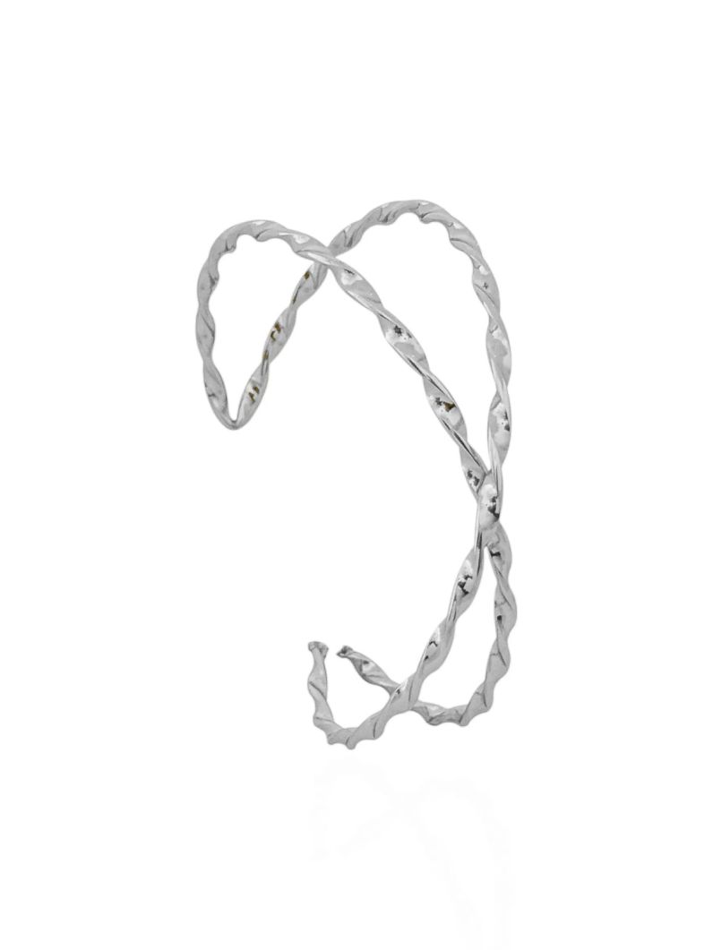 Bracelete Folheado a Ouro 18k e Prata Aro X Torcido Duplo